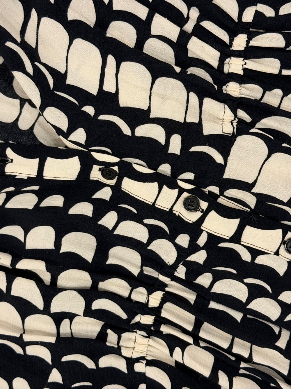Zara Black and White Geometric Midi Dress - Picture 7 of 7
